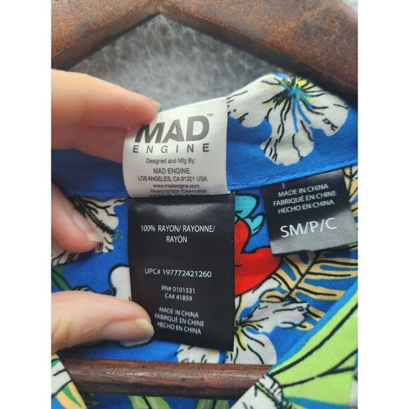 The Smurfs Tropical Pattern Short Sleeve Hawaiian Shirt 34/36 By Mad Engine - Picture 5 of 6